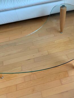 Couchtisch Nierenform Buche natur lackiert Höhe 43cm gebraucht mit Glasplatte - Kornwestheim