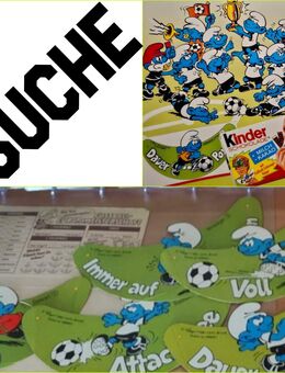 SUCHE Fußball Schlümpfe 1988 Kinder Schokolade Verpackung Ferrero - Enger (Widukindstadt) Zentrum