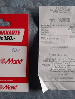MediaMarkt Geschenkkarte Guthabenkarte im Wert von 60,00 EUR - Hamburg Wandsbek