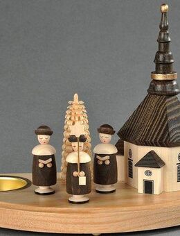 Albin Preissler Teelichthalter Seiffener Kirche mit Kurrende, Weihnachtsdeko