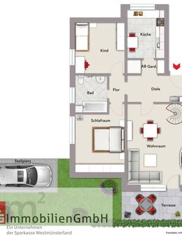 3-Zimmer-Wohnung im Erdgeschoss mit Terrasse und Stellplatz - Dorsten