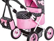 Bayer Puppenwagen Trendy, pink/schwarz, mit Wickeltasche
