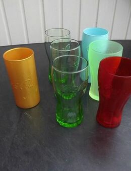 7 Coca-Cola Gläser zus. 7,- grün gold rot hellblau McDonald’s - Flensburg