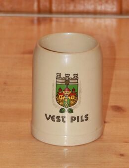 Vest Pils Bierkrug Steinzeug Steingut Keramik 0,25 L eine sehr alte Rarität neuw - Borken