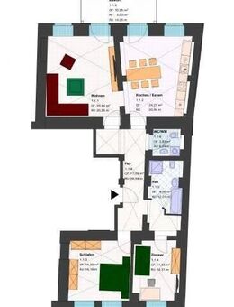 großzügige 3-Raum Altbauwohnung mit Gäste-WC im Stadtzentrum von Zittau - Zittau