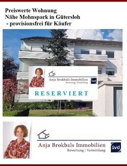 Preiswerte Wohnung Nähe Mohnspark in Gütersloh - provisionsfrei für Käufer - Gütersloh