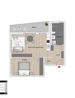 2-Zimmer Wohnung mit Balkon und Aufzug im betreuten Wohnen - Siegelsbach