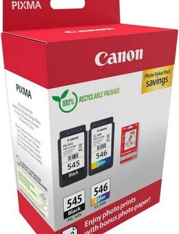 Canon PG-545/CL-546 Photo Value Pack Tintenpatrone (Packung, 2-tlg)