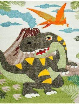 Paco Home Kinderteppich Diamond 636, rechteckig, Höhe: 18 mm, 3D-Design, Motiv Dinosaurier, Kinderzimmer