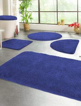 KiNZLER Badematte Chaozhou, Höhe 20 mm, rutschhemmend beschichtet, fußbodenheizungsgeeignet, Polyester, rechteckig, 2er-Set rechteckig 55x50 cm / rechteckig 60x100 cm, Badteppich, Uni Farben, weich, als rechteckig, rund & Set erhältlich