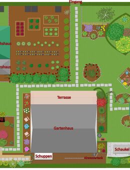 Pachtgarten - Gartenhaus, Küche, WC, überdachter Terrasse, Pavillon, Gewächshäuser - Rövershagen