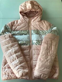 Damen Mädchen Jacke Steppjacke Rosa Silber Weiß Kapuze Kapuzenjacke Reißverschluss Kragen Marke: Jean Pascale Gr. 42, neu mit Etikett - Albstadt