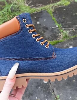 Gr. 39, Schnür- Boots / Stiefeletten in JEANS dunkelblau - Bruchköbel