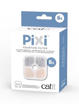 Catit PIXI Trinkbrunnen, weiß Zubehör: Ersatzfilter, 6 Stück (OHNE Trinkbrunnen)
