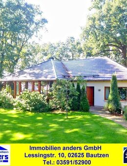 Modernes EFH im Bungalowstil mit Terrasse - Bad mit Wanne und Dusche - Kamin - EBK - Doppelcarport - nahe Bautzen - Obergurig