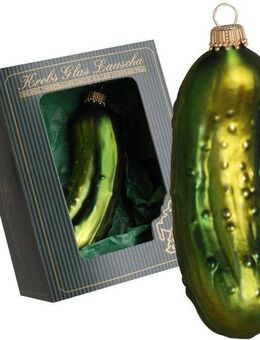 Krebs Glas Lauscha Christbaumschmuck Deutsche Weihnachtsgurke (1-tlg), mundgeblasen, Höhe ca. 11 cm