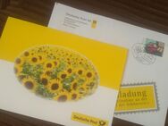 Sonneblumen Karte mit 4 Briefmarken 1998 99 sowie Umschlag mit Marke - Rodgau