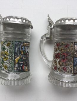 BMF Vintage Glas Krüge Set mit Zinndeckel 1960er Jahre - Fulda