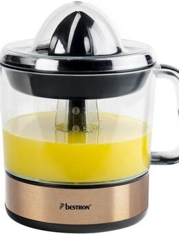 bestron Zitruspresse ACJ350CO, 40 W, inkl. 2 Presskegel, Aromadeckel, zwei Drehrichtungen, Füllmenge 0,7 L