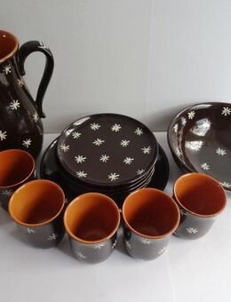 Karlsruher Majolika, Gustav Heinkel, Konvolut, Becher, Krug, Schale, Schüssel, Teller, 40er Jahre - Königsbach-Stein