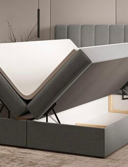Box-Springbett,grau, neuwertig,mit Bettkasten - Gingen (Fils)