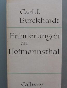 Burckhardt: Erinnerungen an Hofmannsthal (1964) - Münster