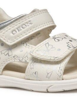 Geox B SANDAL ZAPITO GIRL Lauflernschuh, Glitzersandale, Klettschuh, Babyschuh mit Metallic Druck