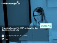 Chemielaborant* / CTA* (m/w/d) in der Qualitätskontrolle - Lahr (Schwarzwald)