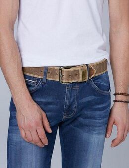 CAMP DAVID Ledergürtel mit Logo-Plakette