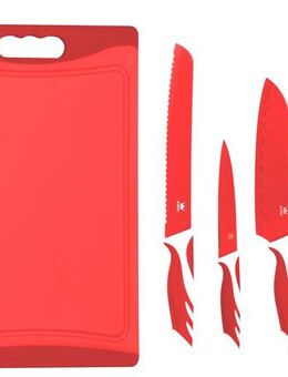 KING Messer-Set Küchenmesserset »CUTTING« (Set, 5-tlg), 4 Küchenmesser, 1 Schneidebrett