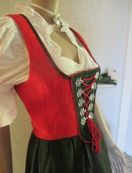 Original Granny VINTAGE * Nostalgie * Brauchtum * Folklore * Trachten * Blüten- Ranken- Stickerei * Volks * Oktoberfest * Dirndl * Kleid "STRASSER TRACHTEN" Gr. 34- 36/ XS- S * rot * wald- grün * - Riedlingen