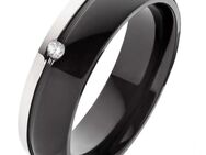 Damenring Titanring DT166 schwarz mit Stein - Aholming