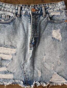 Ripped Jeansrock Minirock Denimrock sexy Rock Xs 34 - Hoppegarten
