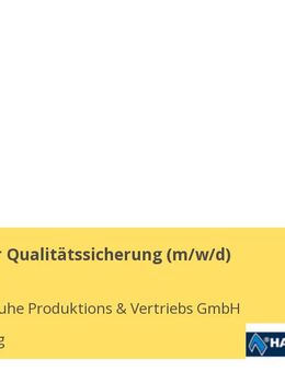 Mitarbeiter Qualitätssicherung (m/w/d) - Mainburg