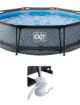 EXIT Framepool inkl. Kartuschen-Filterpumpe (Set, 3-tlg), ØxH: 305 x 76 cm, mit Filterpumpe