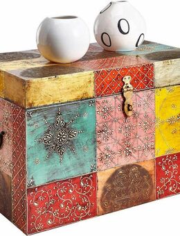 Home affaire Truhe Vivek, handbemalt, mit Metallverschluss
