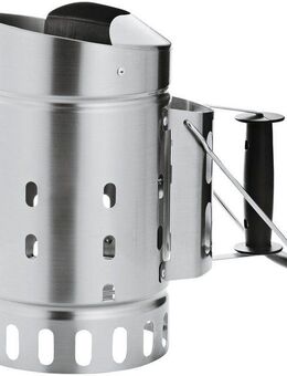 RÖSLE Anzündkamin 25039 (1-tlg), Grillkohleanzünder aus Edelstahl, Funkenschutz