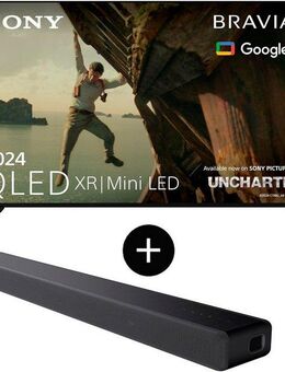 Sony KD-65XR70 + HT-A3000 Soundbar QLED Mini LED-Fernseher (164 cm/65 Zoll, 4K Ultra HD, Google TV, Smart-TV, BRAVIA 7, 4K HDR, Dolby Vision & Atmos)