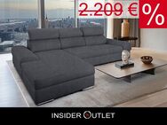 Ecksofa 284x171cm Grau Schlaffunktion Luxus-Microfaser Broadway - Köln