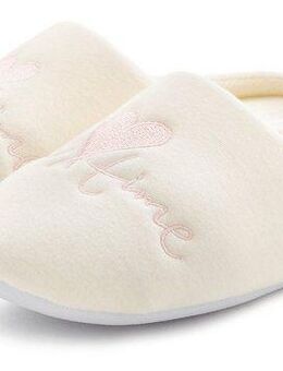 Vivance Pantolette, Pantoffel, Clog, Hausschuh mit verspieltem Schriftzug VEGAN