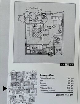 ruhige 2 Zimmer Wohnung mit Terrasse und Gartenzugang - Arnstadt