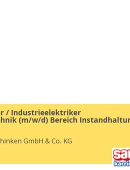 Elektroniker / Industrieelektriker Betriebstechnik (m/w/d) Bereich Instandhaltung - Arnstadt
