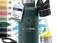 BeMaxx Trinkflasche Edelstahl ACTIVE FLASK grün Bamboo-Verschluss in 63322