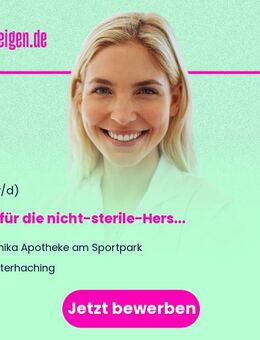 PTA für die nicht-sterile-Herstellung (m/w/d) - Unterhaching