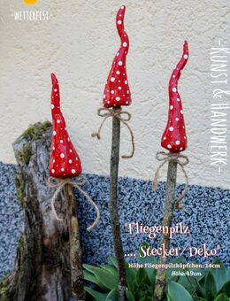 3x Fliegenpilze Garten-Set Wetterfest Deko Dekoration Pilze - Schrozberg Zentrum