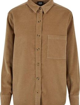URBAN CLASSICS Langarmhemd Urban Classics Damen Ladies Corduroy Oversized Shirt (1-tlg)