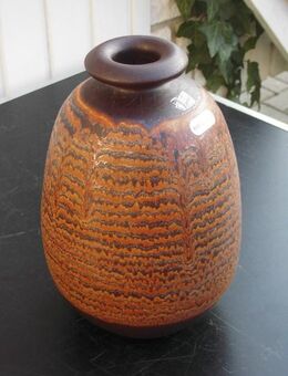 Silberdistel Fayencen Handarbeit Vase 25 cm handgemalt braun Vintage 9,- - Flensburg
