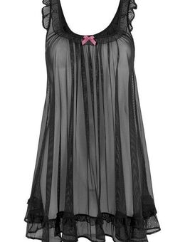 LASCANA Negligé in transparenter Babydoll-Optik, sexy Dessous, Reizwäsche