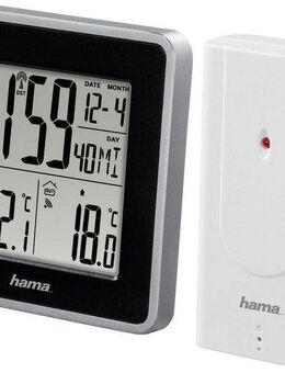 Hama Wetterstation "EWS Intro" Wetterstation (Außensensor, Funk, Innen-/Außentemperatur, Funkuhr, Wecker, Kalender)