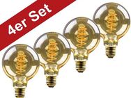 BLULAXA LED-Filament Vintage, E27, 4 St., Extra-Warmweiß, 4er-Set, Vintage Globe, 95 mm, gold, superwarmweis